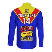 Custom Papua New Guinea Rugby Long Sleeve Button Shirt Hela Wigmen PNG Polynesian Pattern LT14 - Polynesian Pride
