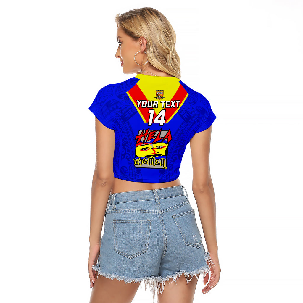 Custom Papua New Guinea Rugby Raglan Cropped T Shirt Hela Wigmen PNG Polynesian Pattern LT14 - Polynesian Pride