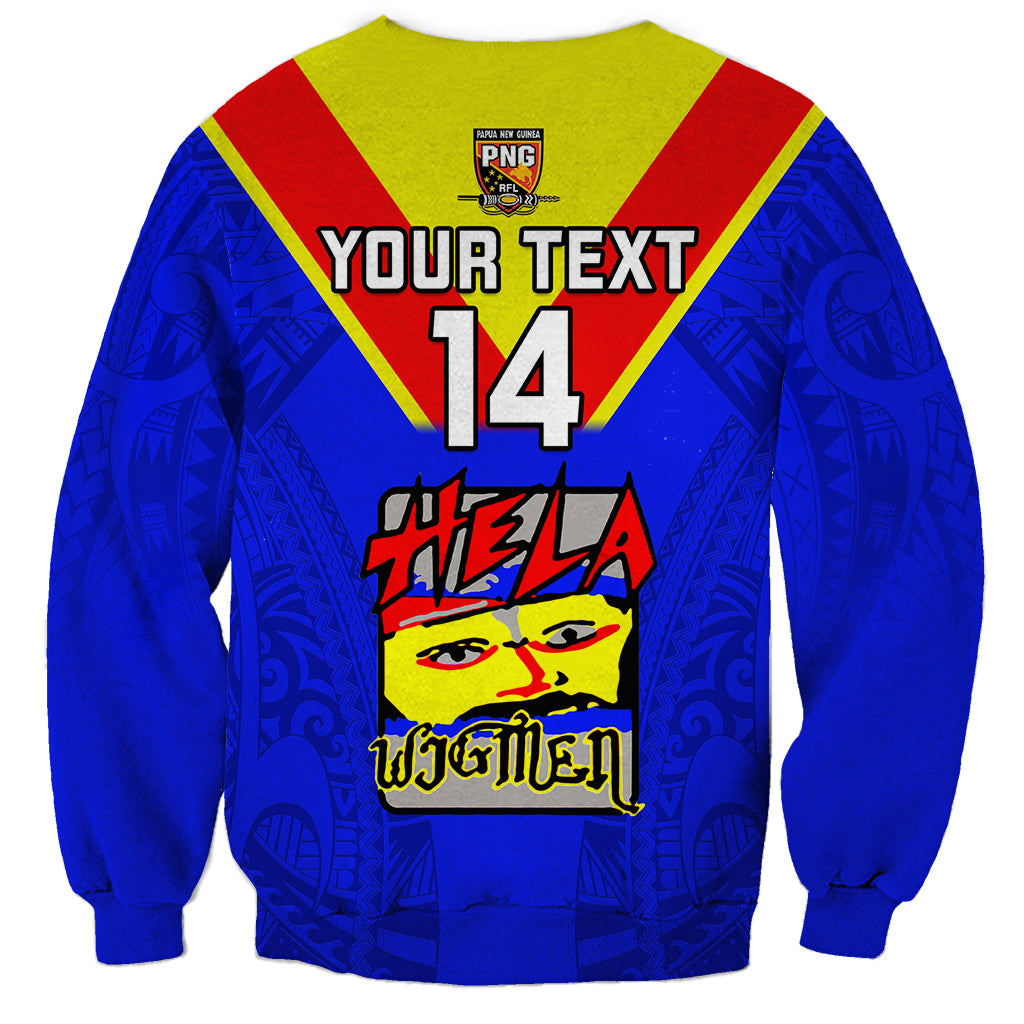 Custom Papua New Guinea Rugby Sweatshirt Hela Wigmen PNG Polynesian Pattern LT14 - Polynesian Pride