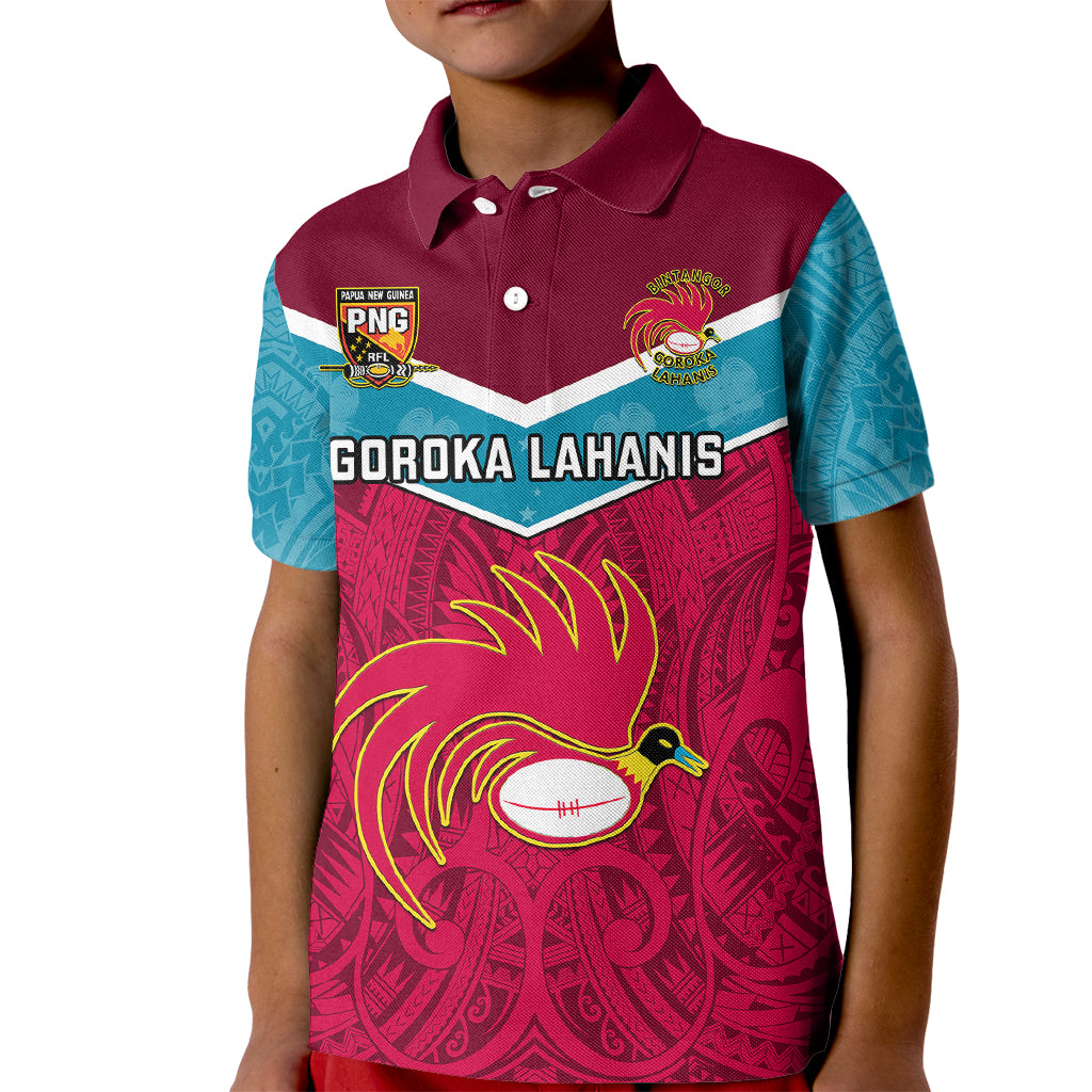 Papua New Guinea Rugby Kid Polo Shirt Goroka Lahanis PNG Polynesian Pattern LT14 Kid Red - Polynesian Pride
