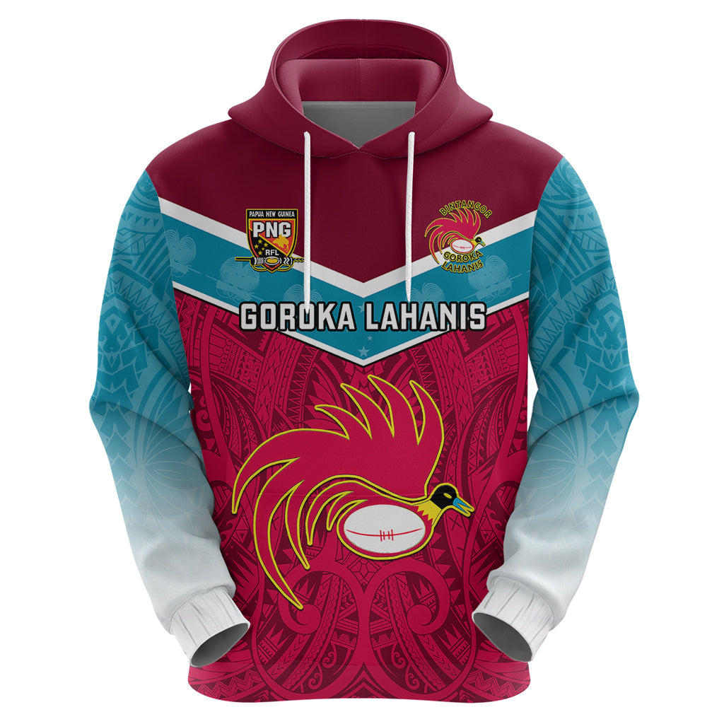 Custom Papua New Guinea Rugby Hoodie Goroka Lahanis PNG Polynesian Pattern LT14 - Polynesian Pride