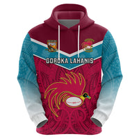 Custom Papua New Guinea Rugby Hoodie Goroka Lahanis PNG Polynesian Pattern LT14 - Polynesian Pride