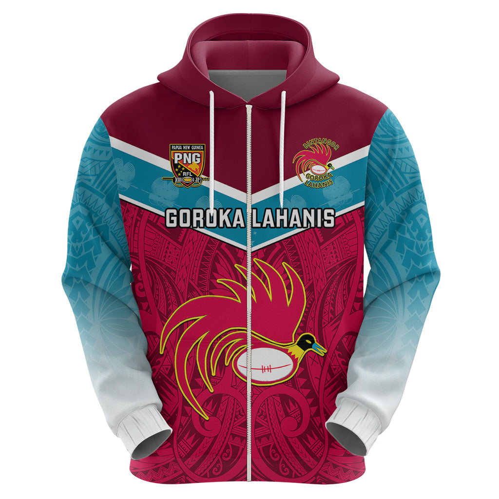 Custom Papua New Guinea Rugby Hoodie Goroka Lahanis PNG Polynesian Pattern LT14 - Polynesian Pride