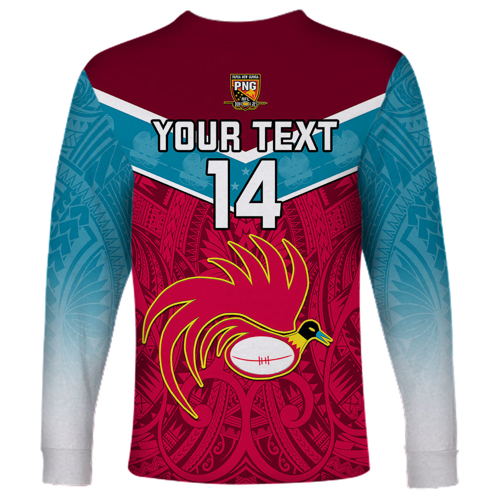Custom Papua New Guinea Rugby Long Sleeve Shirt Goroka Lahanis PNG Polynesian Pattern LT14 - Polynesian Pride