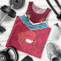 Custom Papua New Guinea Rugby Men Tank Top Goroka Lahanis PNG Polynesian Pattern LT14 Red - Polynesian Pride