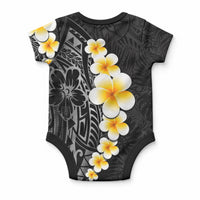 Black Tropical Plumeria With Galaxy Polynesian Art Baby Onesie