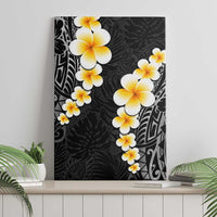 Black Tropical Plumeria With Galaxy Polynesian Art Canvas Wall Art