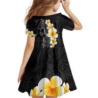 Black Tropical Plumeria With Galaxy Polynesian Art Family Matching Long Sleeve Bodycon Dress and Hawaiian Shirt LT14 - Polynesian Pride