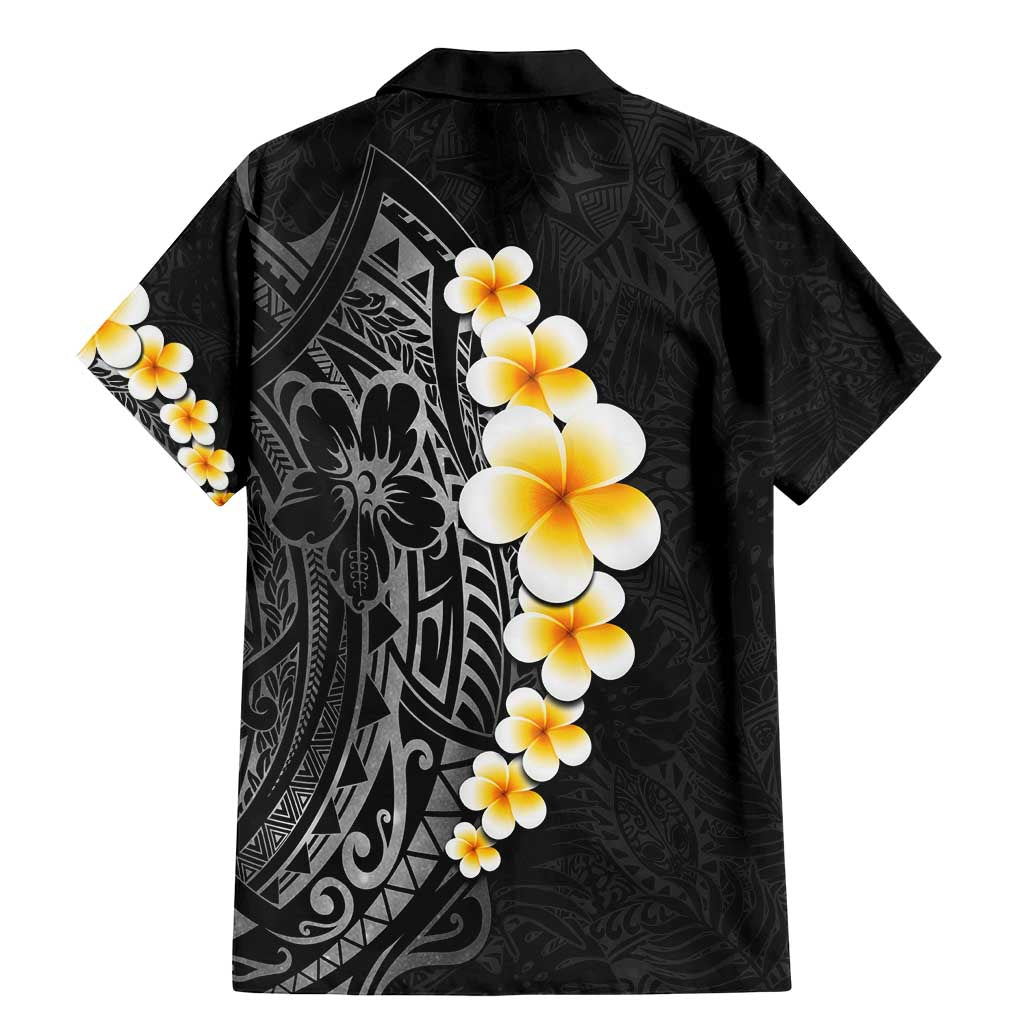 Black Tropical Plumeria With Galaxy Polynesian Art Family Matching Mermaid Dress and Hawaiian Shirt LT14 - Polynesian Pride