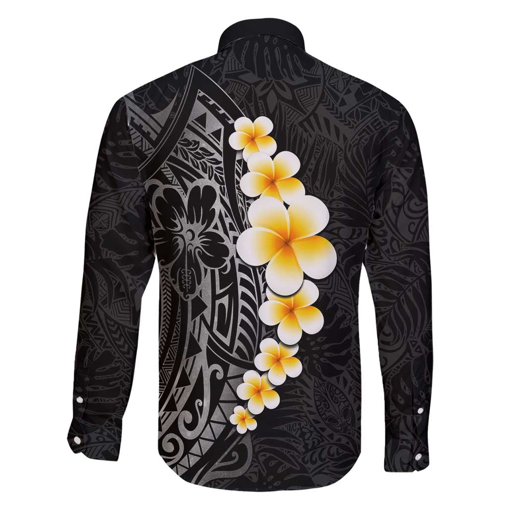 Black Tropical Plumeria With Galaxy Polynesian Art Family Matching Short Sleeve Bodycon Dress and Hawaiian Shirt LT14 - Polynesian Pride