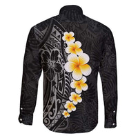 Black Tropical Plumeria With Galaxy Polynesian Art Family Matching Short Sleeve Bodycon Dress and Hawaiian Shirt LT14 - Polynesian Pride