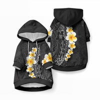 Black Tropical Plumeria With Galaxy Polynesian Art Pet Hoodie