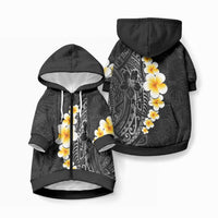 Black Tropical Plumeria With Galaxy Polynesian Art Pet Hoodie