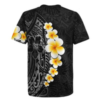Black Tropical Plumeria With Galaxy Polynesian Art Rugby Jersey