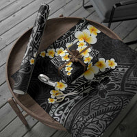 Black Polynesia Wrapping Paper Plumeria Tropical Leaves With Galaxy Polynesian Art LT14 - Polynesian Pride