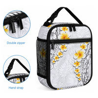 White Tropical Plumeria With Galaxy Polynesian Art Lunch Bag