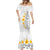 White Tropical Plumeria With Galaxy Polynesian Art Mermaid Dress