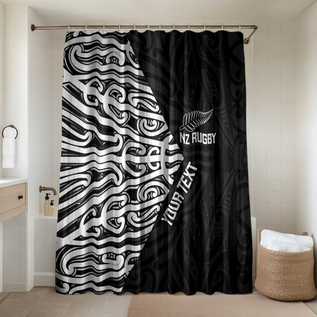 New Zealand Silver Fern Rugby Custom Bathroom Set Maori Koru Go Black Fern - Polynesian Pride