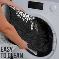 New Zealand Silver Fern Rugby Custom Bathroom Set Maori Koru Go Black Fern - Polynesian Pride