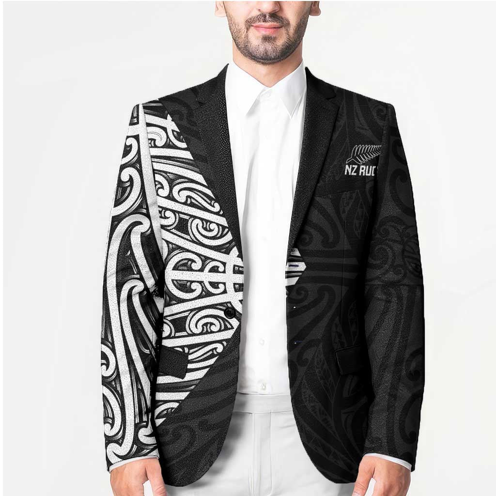 New Zealand Silver Fern Rugby Custom Blazer Maori Koru Go Black Fern LT14 - Polynesian Pride