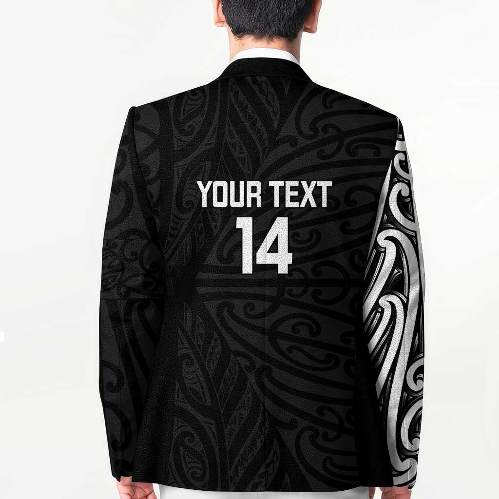 New Zealand Silver Fern Rugby Custom Blazer Maori Koru Go Black Fern LT14 - Polynesian Pride