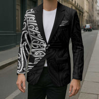 New Zealand Silver Fern Rugby Custom Blazer Maori Koru Go Black Fern LT14 - Polynesian Pride