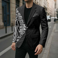 New Zealand Silver Fern Rugby Custom Blazer Maori Koru Go Black Fern LT14 - Polynesian Pride