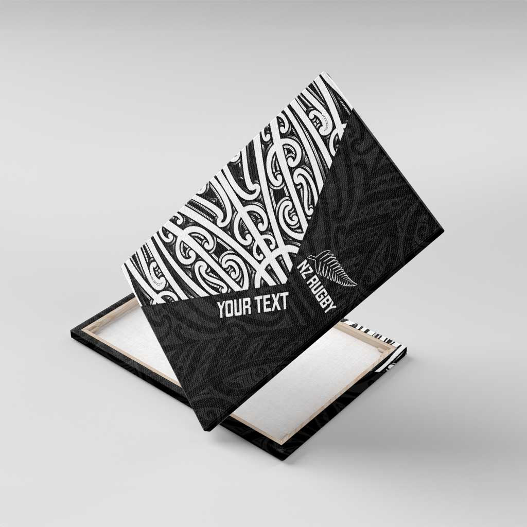 New Zealand Silver Fern Rugby Custom Canvas Wall Art Maori Koru Go Black Fern - Polynesian Pride