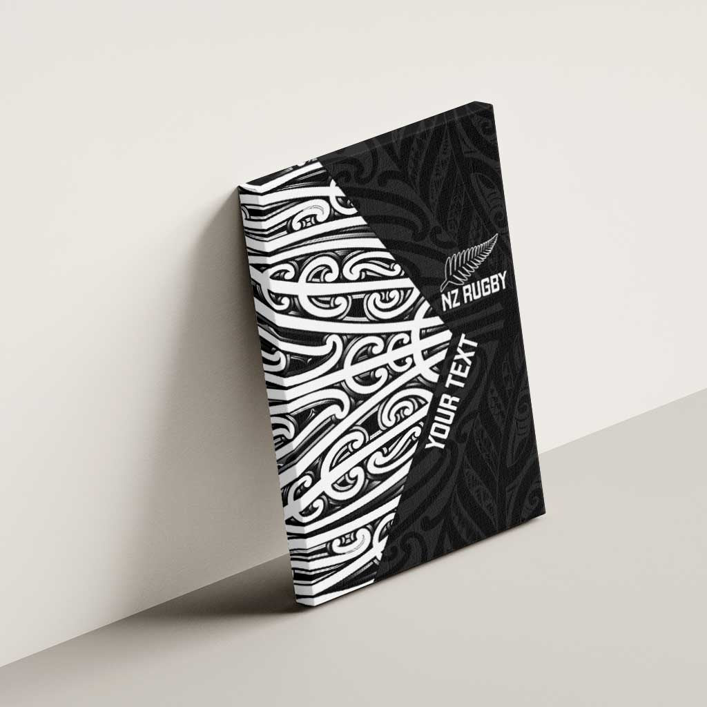 New Zealand Silver Fern Rugby Custom Canvas Wall Art Maori Koru Go Black Fern - Polynesian Pride