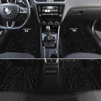 New Zealand Silver Fern Rugby Custom Car Mats Maori Koru Go Black Fern LT14 Set 4pcs Black - Polynesian Pride