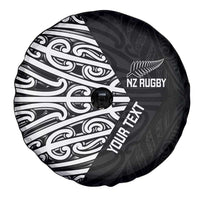 New Zealand Silver Fern Rugby Custom Spare Tire Cover Maori Koru Go Black Fern - Polynesian Pride