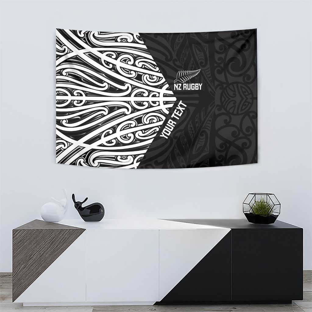 New Zealand Silver Fern Rugby Custom Tapestry Maori Koru Go Black Fern LT14 - Polynesian Pride