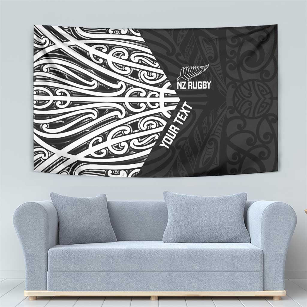 New Zealand Silver Fern Rugby Custom Tapestry Maori Koru Go Black Fern LT14 - Polynesian Pride