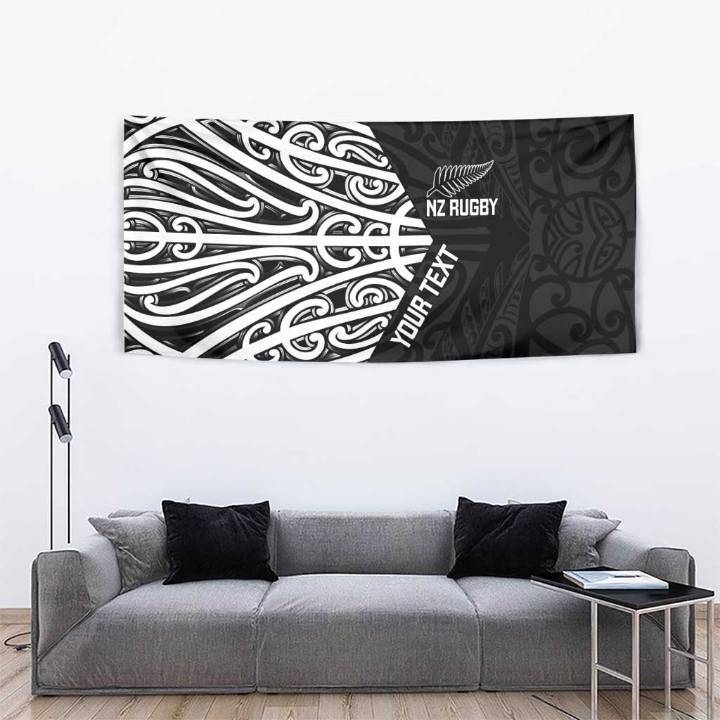 New Zealand Silver Fern Rugby Custom Tapestry Maori Koru Go Black Fern LT14 - Polynesian Pride