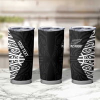 New Zealand Silver Fern Rugby Custom Tumbler Cup Maori Koru Go Black Fern - Polynesian Pride