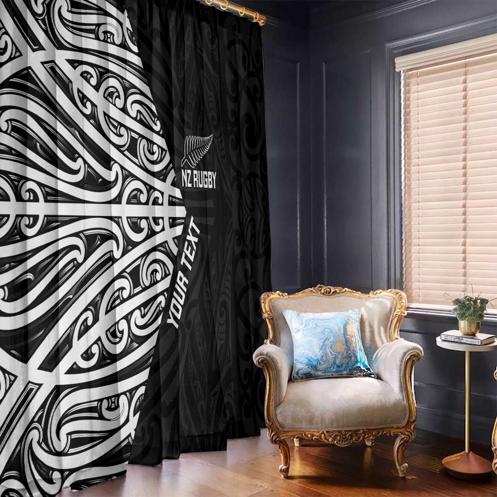 New Zealand Silver Fern Rugby Custom Window Curtain Maori Koru Go Black Fern LT14 - Polynesian Pride