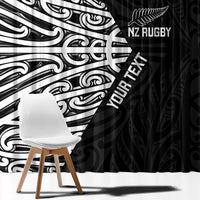 New Zealand Silver Fern Rugby Custom Window Curtain Maori Koru Go Black Fern LT14 - Polynesian Pride