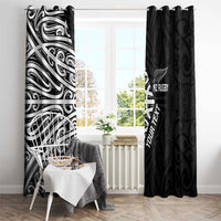 New Zealand Silver Fern Rugby Custom Window Curtain Maori Koru Go Black Fern LT14 - Polynesian Pride