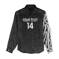 New Zealand Silver Fern Rugby Custom Women Casual Shirt Maori Koru Go Black Fern - Polynesian Pride
