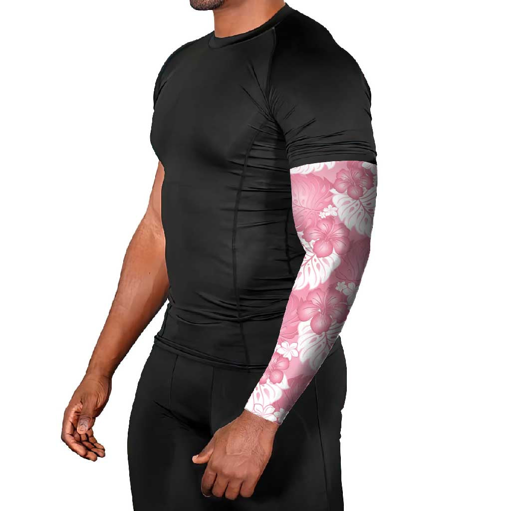 Pink Aloha Hawaii Arm Sleeves Monstera Hibiscus Plumeria Seamless Vibes - Polynesian Pride