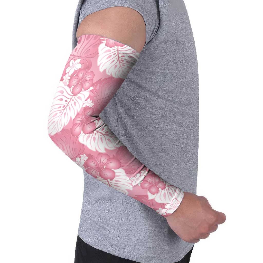 Pink Aloha Hawaii Arm Sleeves Monstera Hibiscus Plumeria Seamless Vibes - Polynesian Pride