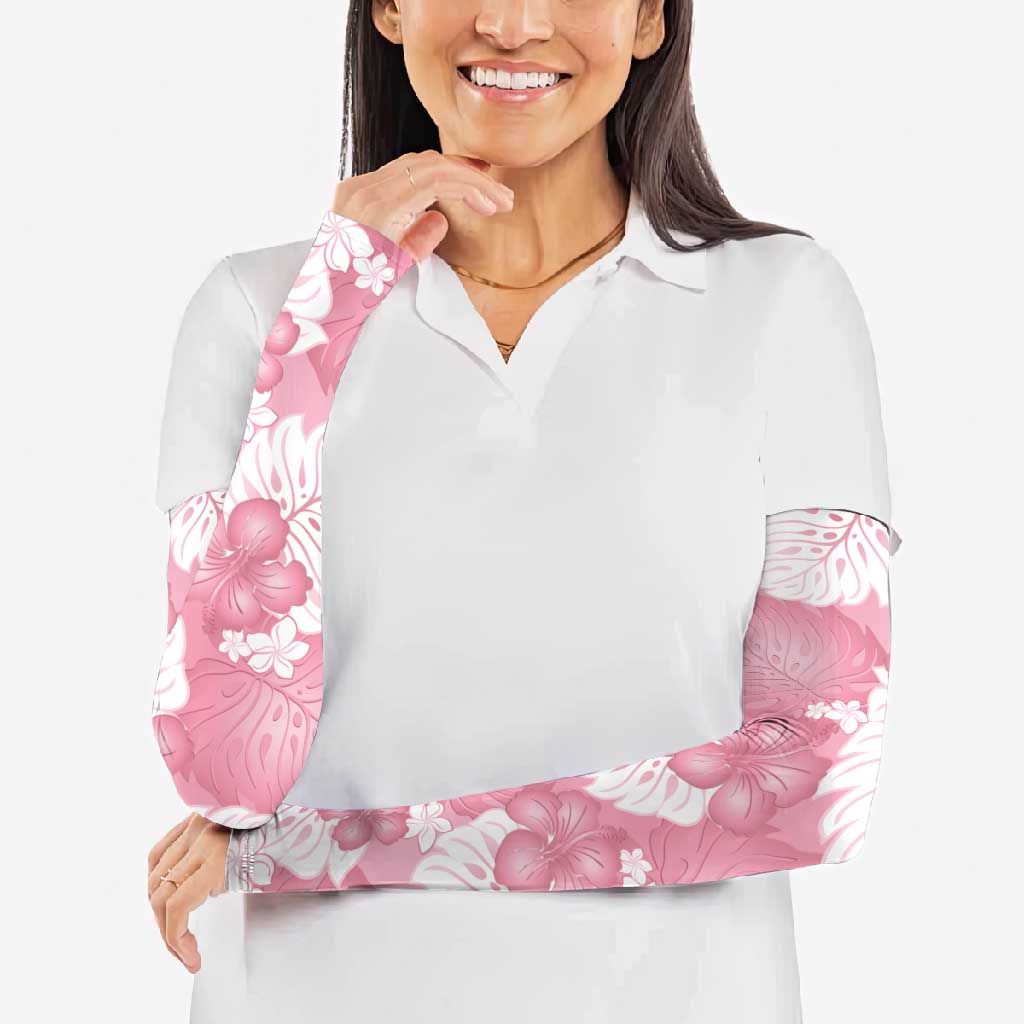 Pink Aloha Hawaii Arm Sleeves Monstera Hibiscus Plumeria Seamless Vibes - Polynesian Pride