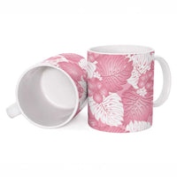 Pink Aloha Hawaii Ceramic Mug Monstera Hibiscus Plumeria Seamless Vibes - Polynesian Pride
