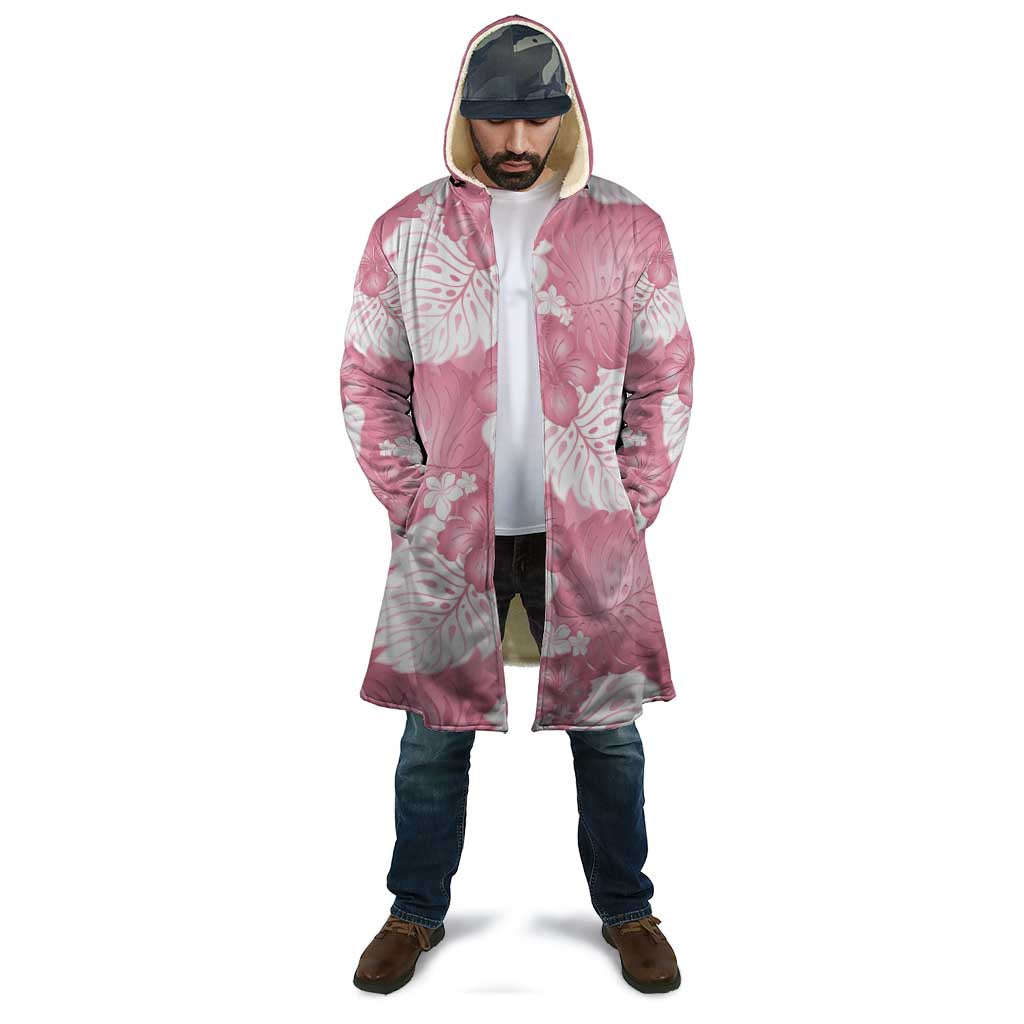 Pink Aloha Hawaii Cloak Monstera Hibiscus Plumeria Seamless Vibes - Polynesian Pride