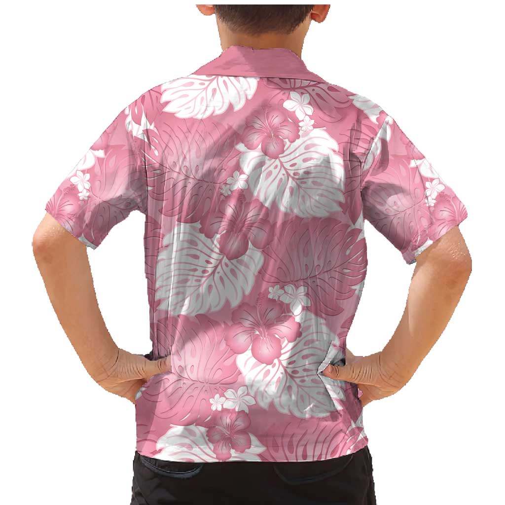 Pink Aloha Hawaii Family Matching Mermaid Dress and Hawaiian Shirt Monstera Hibiscus Plumeria Seamless Vibes - Polynesian Pride