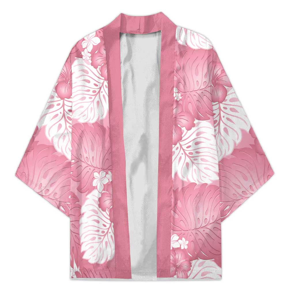 Pink Aloha Hawaii Kimono Monstera Hibiscus Plumeria Seamless Vibes - Polynesian Pride