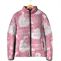 Pink Aloha Hawaii Padded Jacket Monstera Hibiscus Plumeria Seamless Vibes - Polynesian Pride