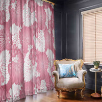 Pink Aloha Hawaii Window Curtain Monstera Hibiscus Plumeria Seamless Vibes LT14 - Polynesian Pride