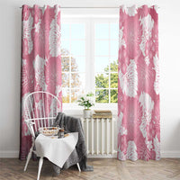 Pink Aloha Hawaii Window Curtain Monstera Hibiscus Plumeria Seamless Vibes LT14 - Polynesian Pride
