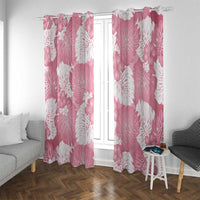 Pink Aloha Hawaii Window Curtain Monstera Hibiscus Plumeria Seamless Vibes LT14 With Grommets Pink - Polynesian Pride